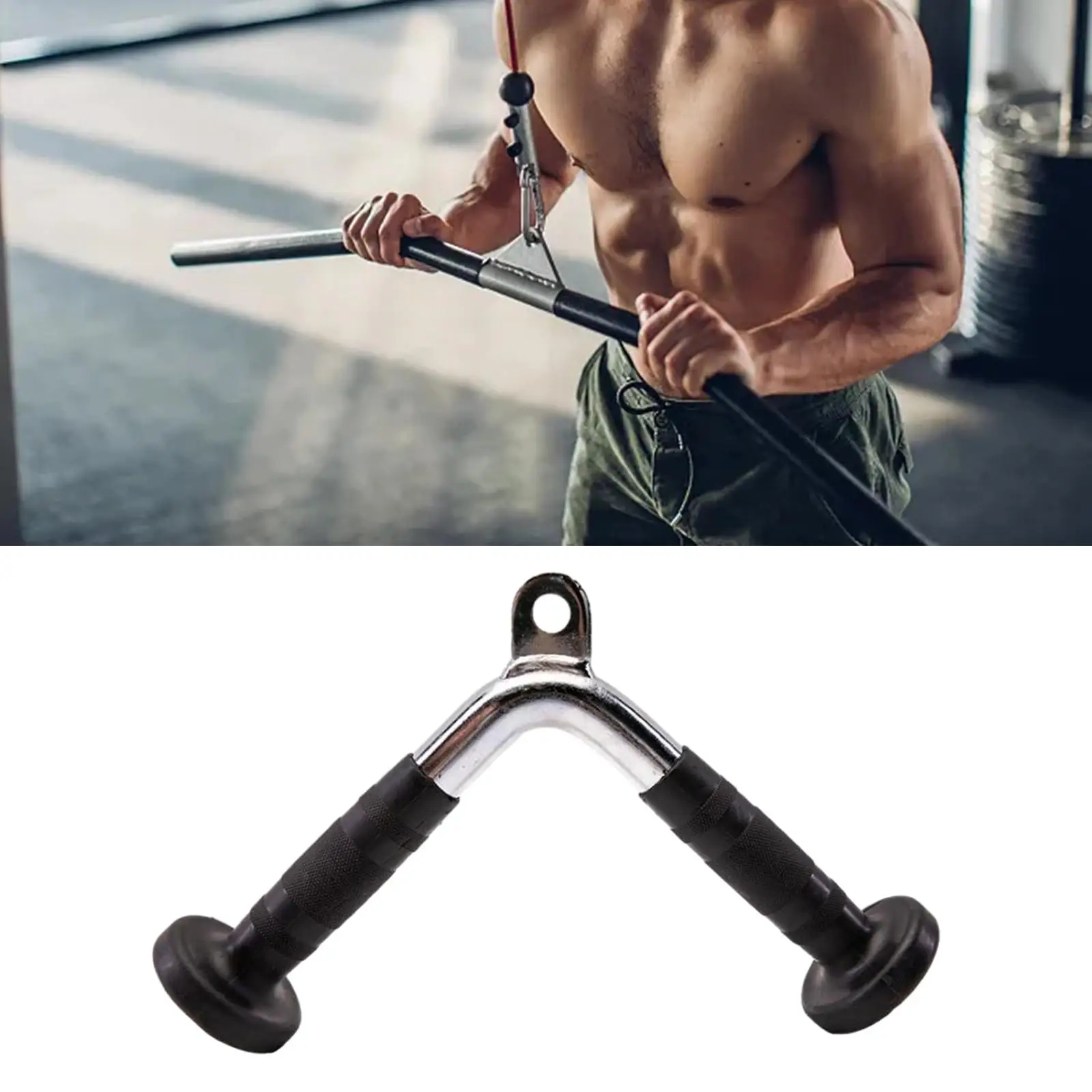 Tricep Press Push Down Bar Home Gym Cable Attachment Accessories for Bodybuilding Rowing Training Exercises Triceps Back Muscles