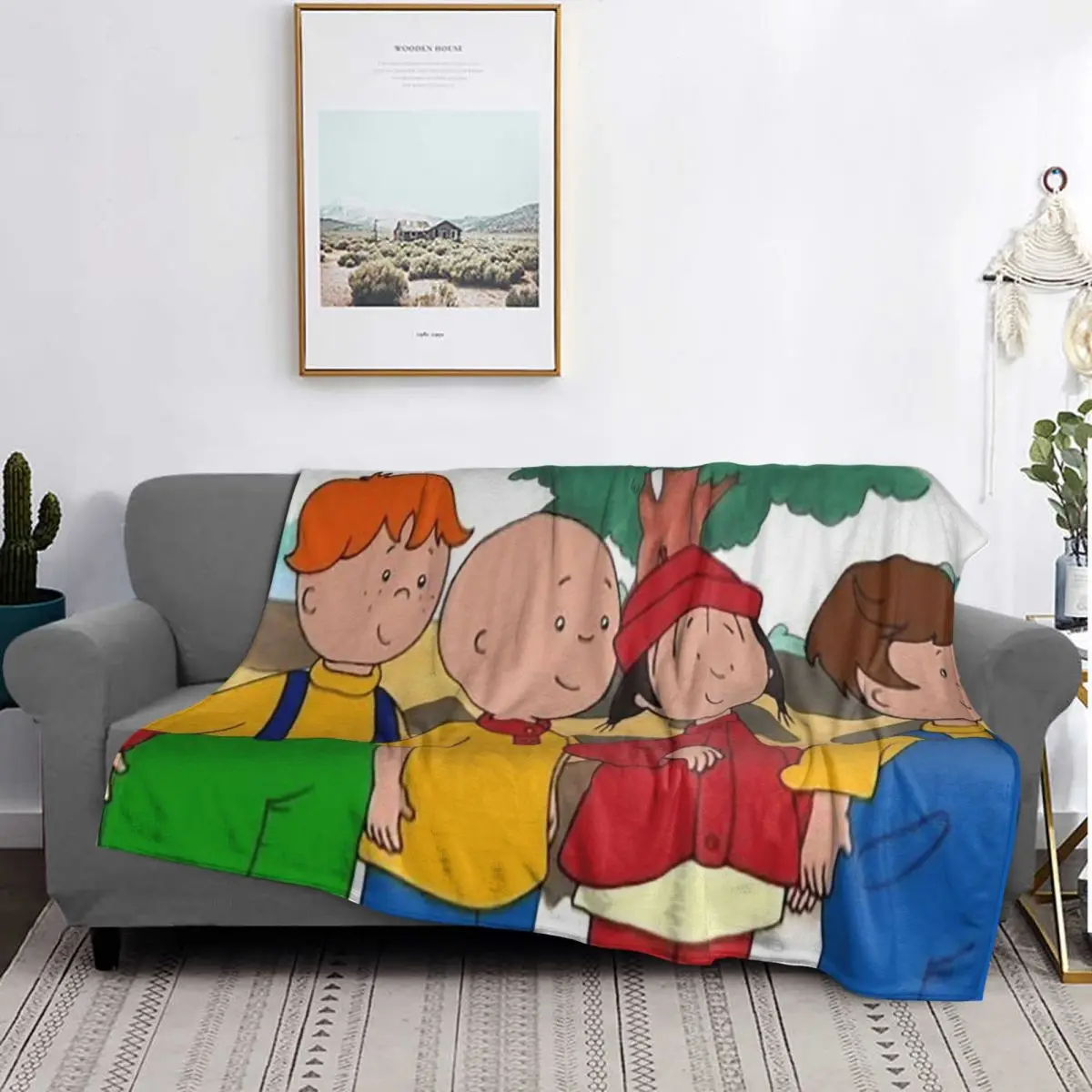 Caillou, Caillou And Dog Blankets Soft Warm Flannel Throw Blanket Bedding for Bed Living room Picnic Travel Home Couch