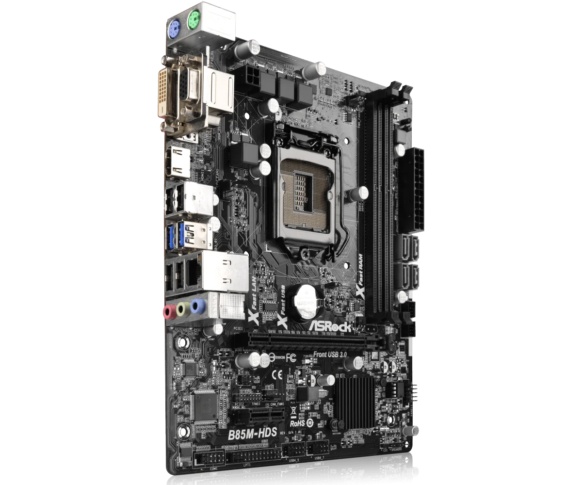 ASRock B85M-HDS Moederbord Intel B85 LGA 1150 16GB ondersteuning Corei7-4790 4770 4590 4430 4130 2×DDR3 16GB PCI-E 3.0 Micro ATX