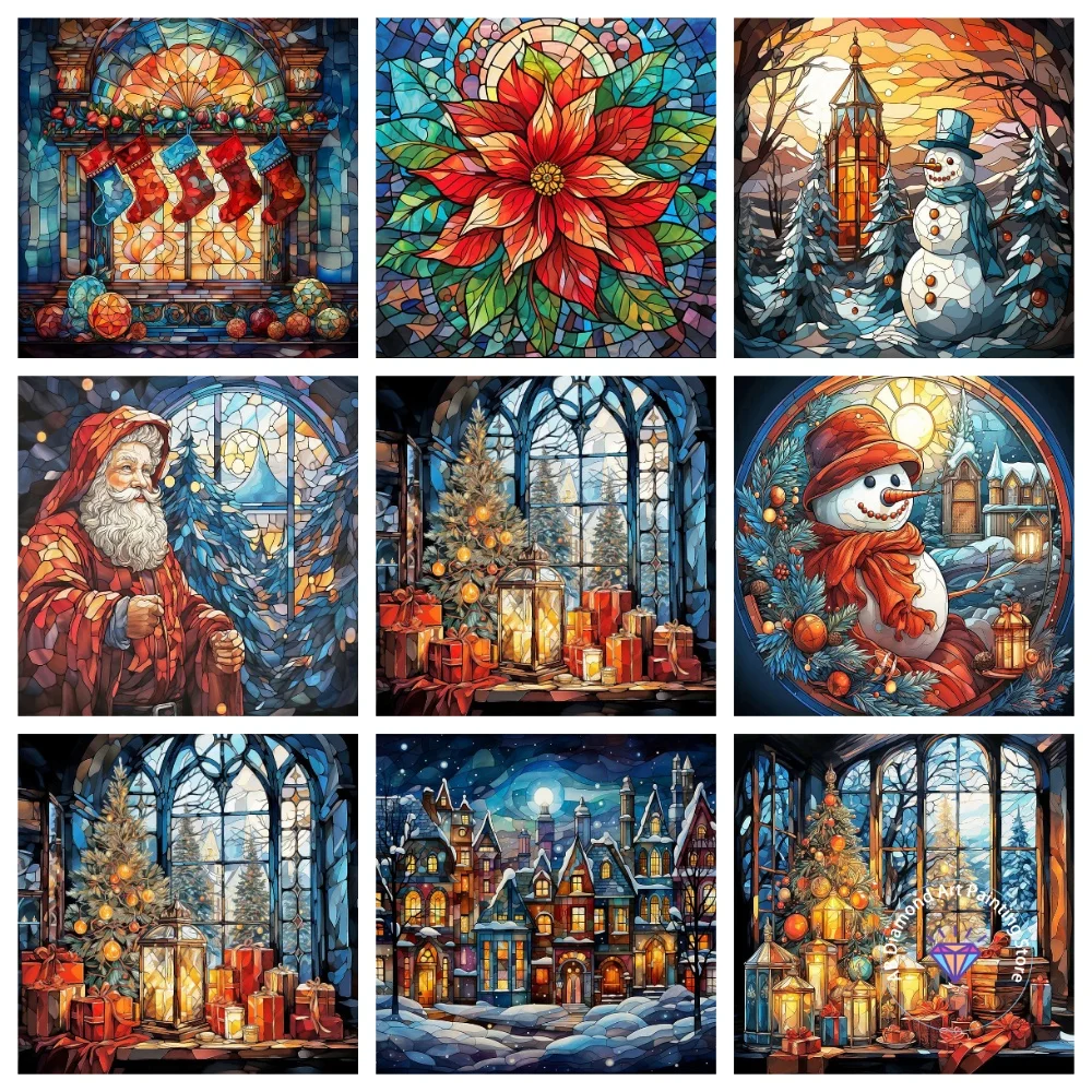 

Christmas Tree Landscape AB Diamond Painting Kit Square Round Diamond 5D DIY Winter Mosaic Handmade Art Adult Gift Home Decor