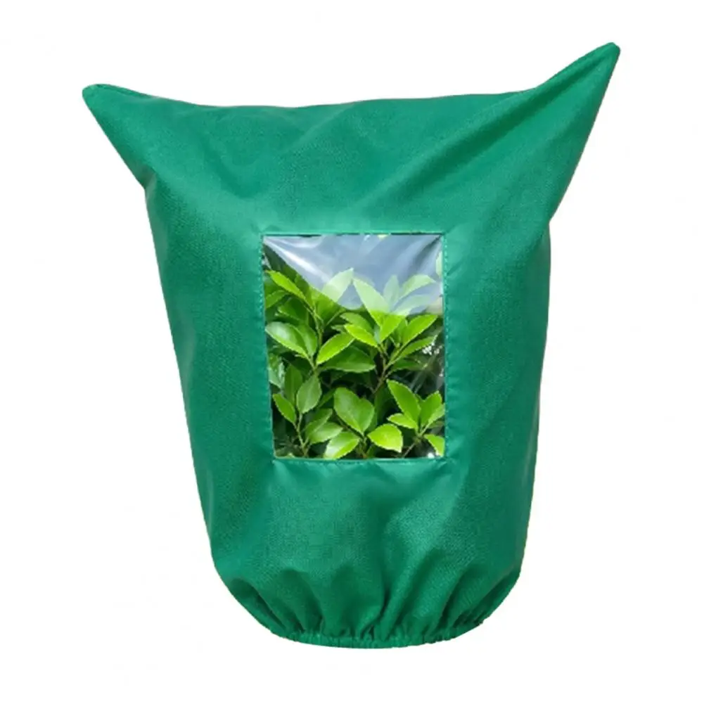 Freeze Protection for Potted Trees Winter Plant Protection Covers Winter Plant Cover with Viewing Window Drawstring Frost