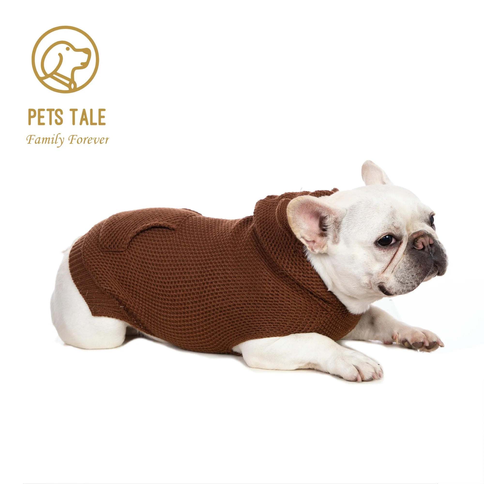 Plain Color Pet Sweater Hoodie With Pocket For Autumn And Winter Dog Warm Clothes