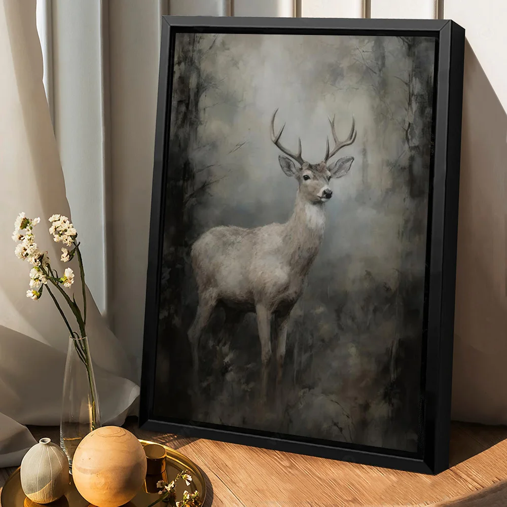 Vintage Dark Academia Wall Art Whimsical Animals Posters And Prints Wolf Deer Eagle Giclee Canvas Painting For Living Room