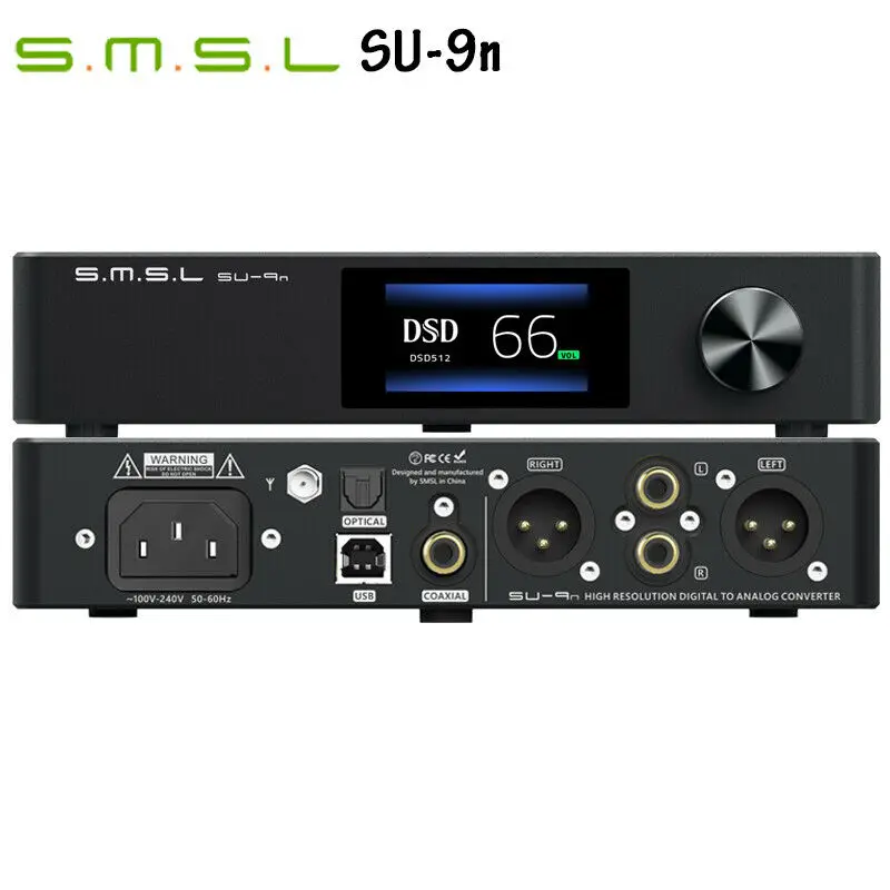 Smsl SU-9n decodificador bluetooth 5.0 es9038pro dac dsd512 pcm768khz/32bit usb decodificador equilibrado smsl SU-9 su9n