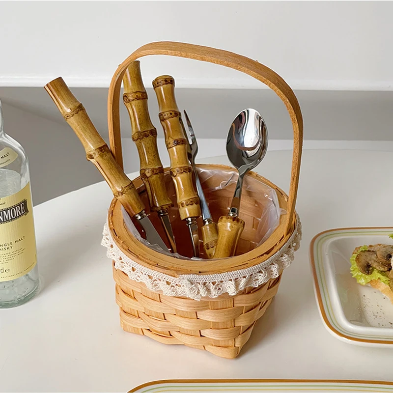 竹製ハンドルカッターセット,食器洗い機対応,ステンレス鋼,家庭用キッチン用品,30個