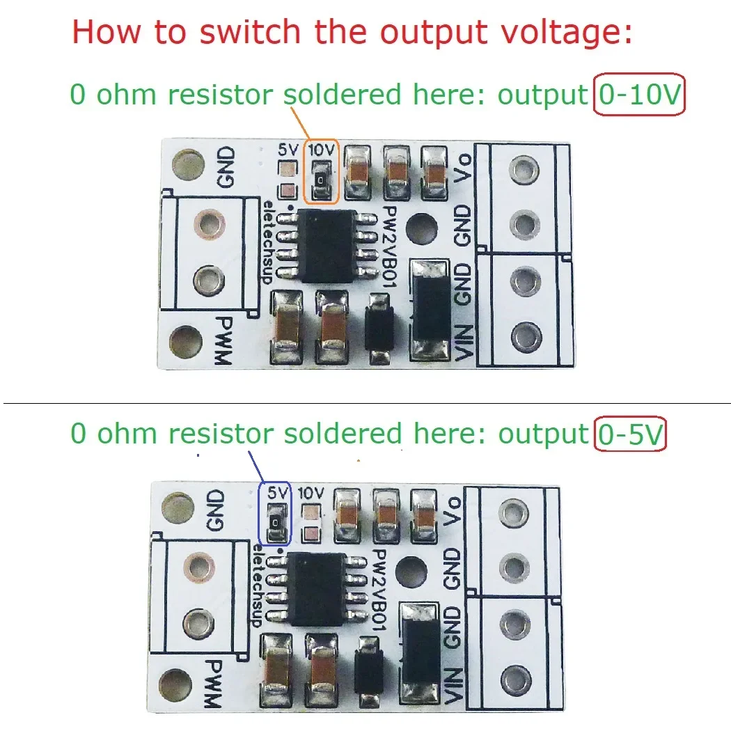 5PCS PWM to 0-5V 0-10V DAC Analog Converter Module 10-30V PWM Frequency 50Hz-50KHz for Arduino Raspberry Pi PLC LED Dimming