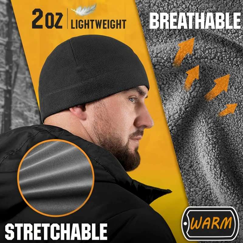 Winter Thermal Cycling Cap Elastic Windproof Beanie Thermal Thickened Skiing Hat Helmet Liner Soft Running Hiking Skull Hats