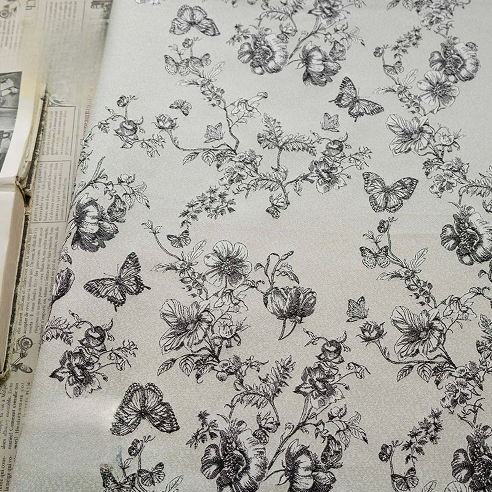 

Butterfly Floral Chinese Style Woven Jacquard Fabric Retro Vest Jacket Dress Making Cloth