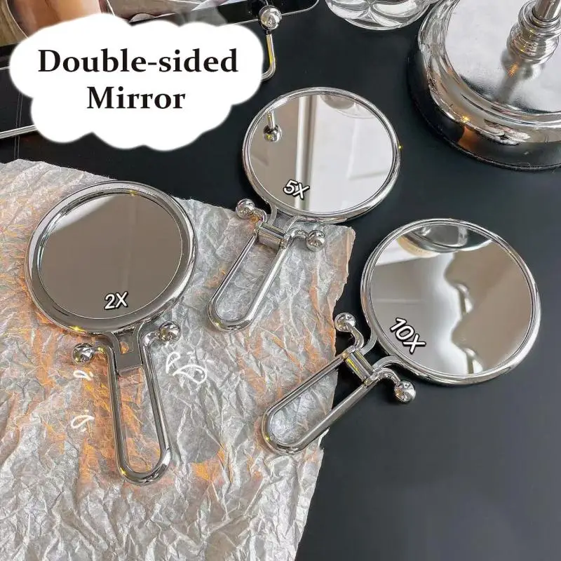 ●2x/5x/10x Bright Magnifying Makeup Mirror Handheld Vanity Mirrors Folding Hand Mirror Pocket Mirror Compact Mirror Make Up Tool