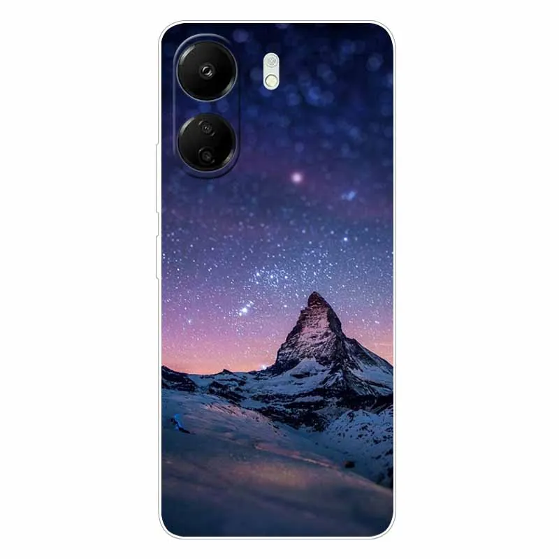 For Xiaomi Redmi 13C Case Printed Silicone TPU Soft Space Wolf Covers For Xiaomi Redmi 13C 4G Case Redmi13c Luxury Colorful Bags