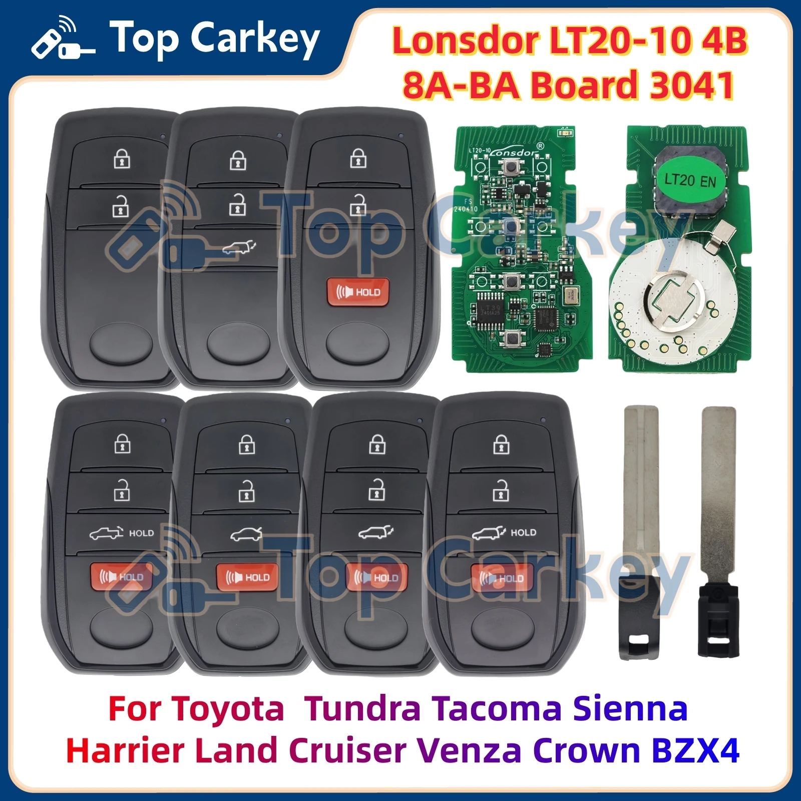 Lonsdor LT20-10 8A-BA 8A Board 3041 Universal Smart Key for Tundra Tacoma Sienna Harrier Land Cruiser Venza Crown BZX4