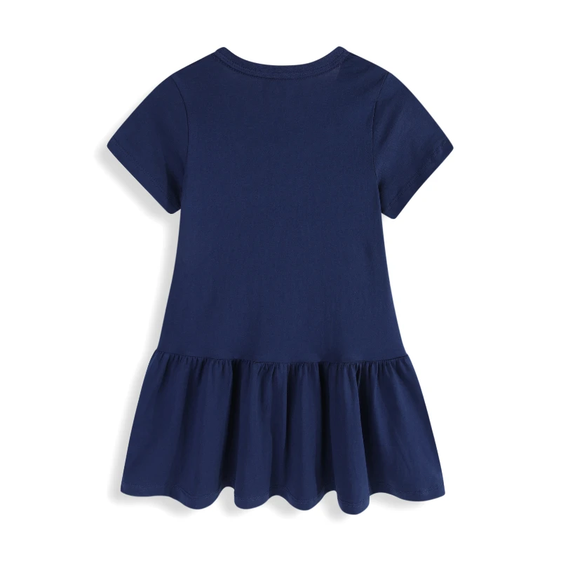 Little maven 2026 ملابس أطفال صيفية جديدة للأطفال والبنات ملابس كاجوال قطنية للأطفال فساتين كرز كرتونية