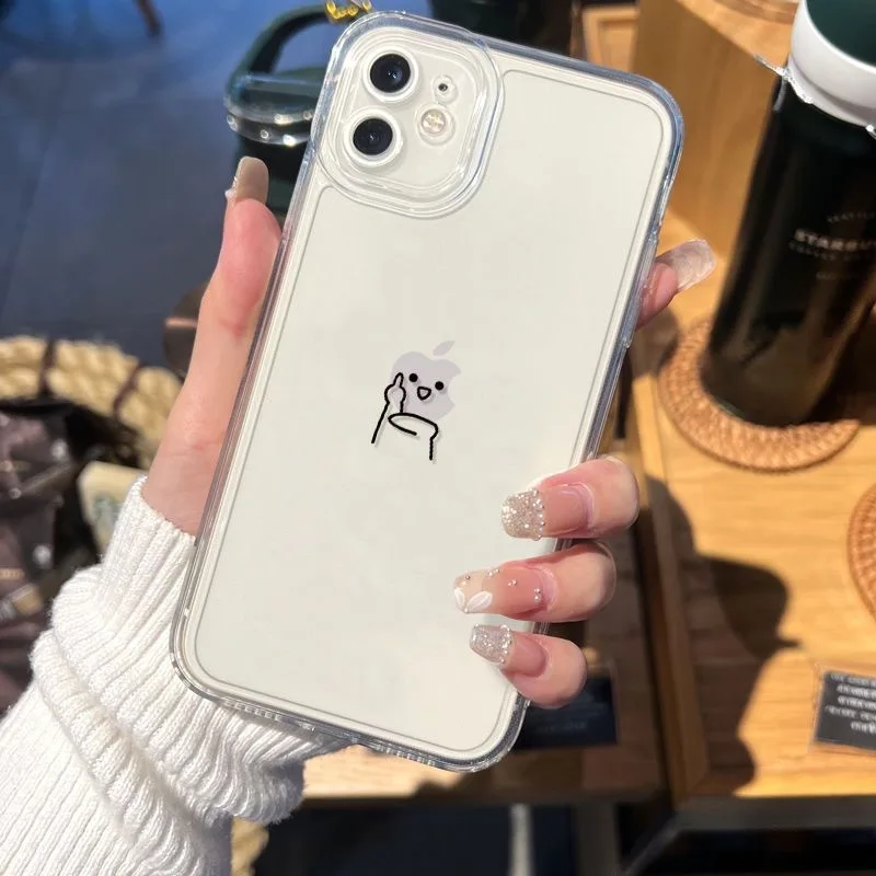 Funny Matchstick Men Clear Phone Case For iPhone 16 15 14 13 12 11 Pro Max Transparent Fundas Covers image 3