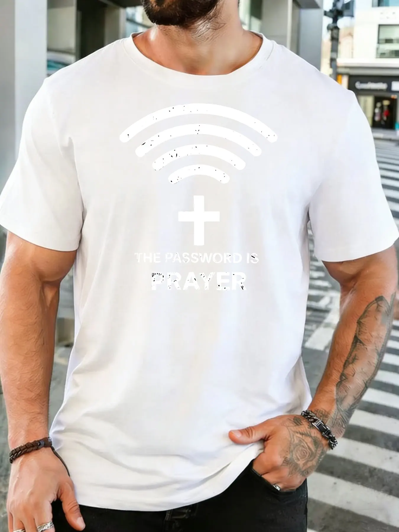 Family Prayer Wifi Cross Cotton Matching Tee Parent Kid Soft Summer Crew Neck Short Sleeve Top For Christian Fans S M L Xl