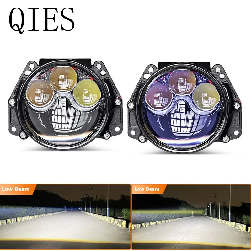 2PCS Laser 3.0 Inch Bi LED Hyperboloid Projector Lens H7 H4 9005 9006 Headlight Lenticular Optics For Hella 3R Car Accessories