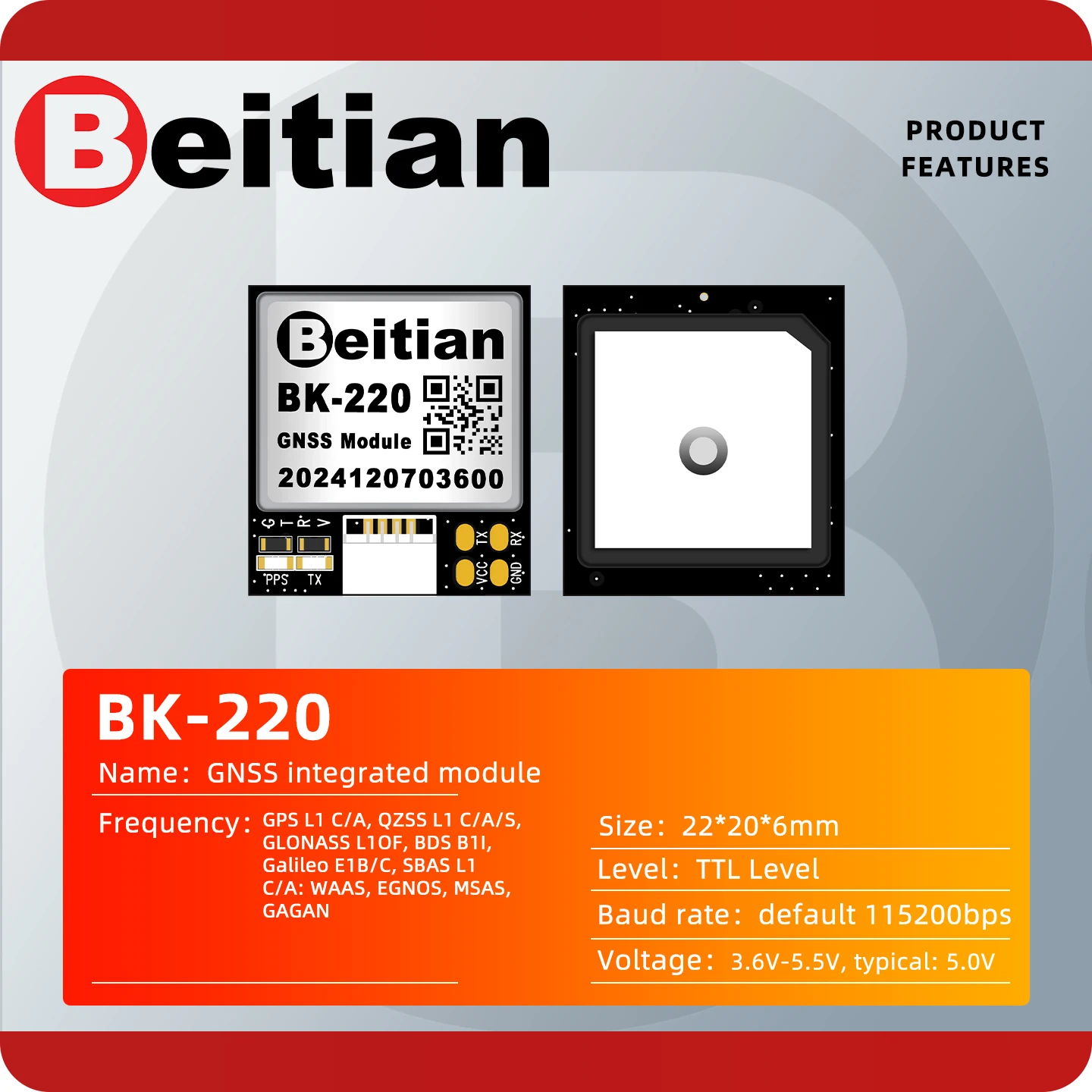 Beitian M9 Chip Built-in Patch Ceramic Antenna GNSS Module Ultra-low Power For Flight Control RC Drone With Compass IST8310