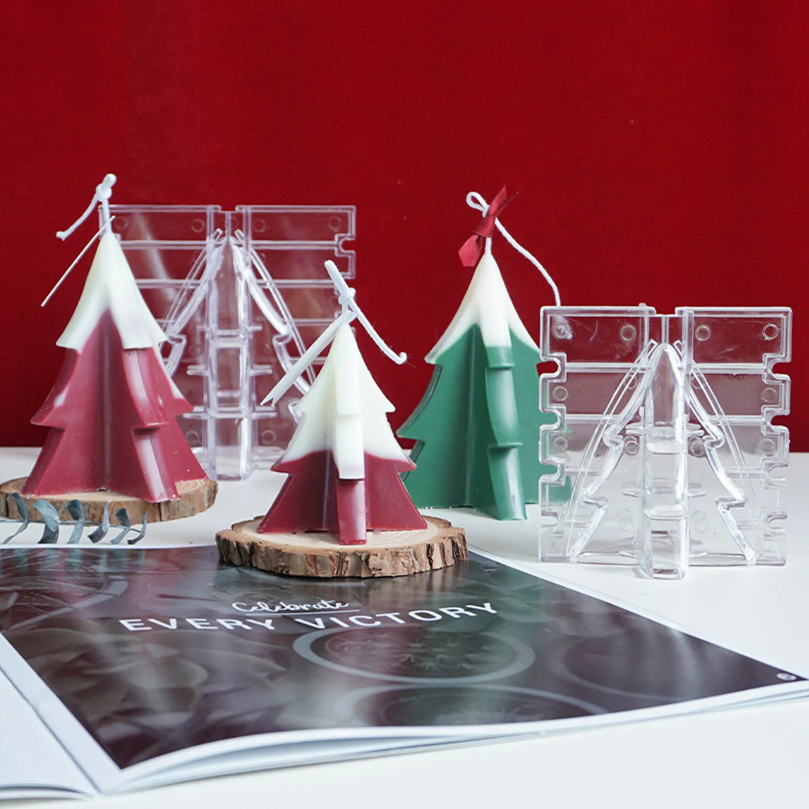 

Christmas Tree Shape Making Mold Plastic DIY Handmade Mold Smooth Surface Ideal for Desktop Ornament