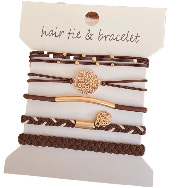 Pulseras para el Cabello para Mujer, Bandas Elásticas para el Cabello que también sirven como Joyería Elegante, Sujetadores de Cola de Caballo con Gran Fijación, Regalo para Cumpleaños