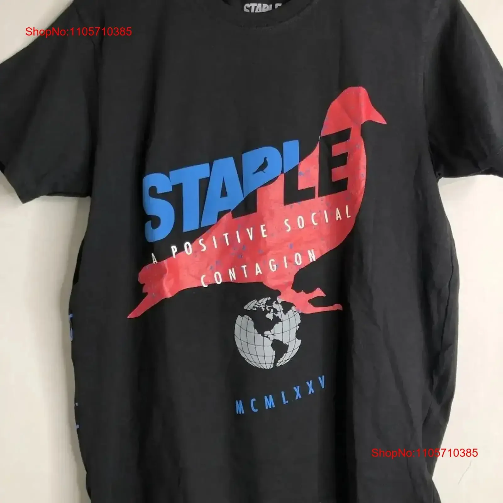 Staple Pigeon New York Black T Shirt Men's Size S SMALL Double Sided vintage Washed streetwear fashion Breathable Soft vintage