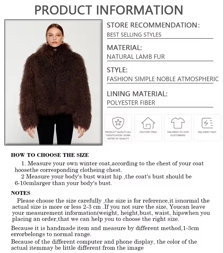 여성 천연 모피 코트 진짜 몽골 모피 코트 곱슬 양고기 모피 코트 높은 칼라 겨울 따뜻한 자른 모피 자켓 럭셔리