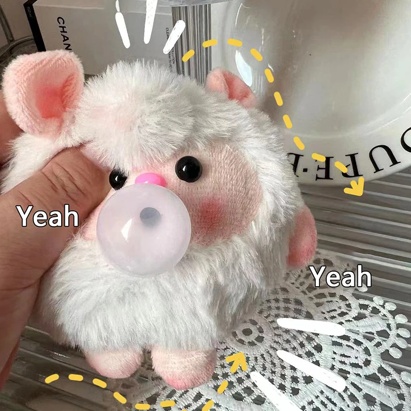 

Sheep Bubble Doll Pinch Decompress Pendant Kawaii Cartoon Squeak DIY Creativity Key Chain Accessories Material Kit