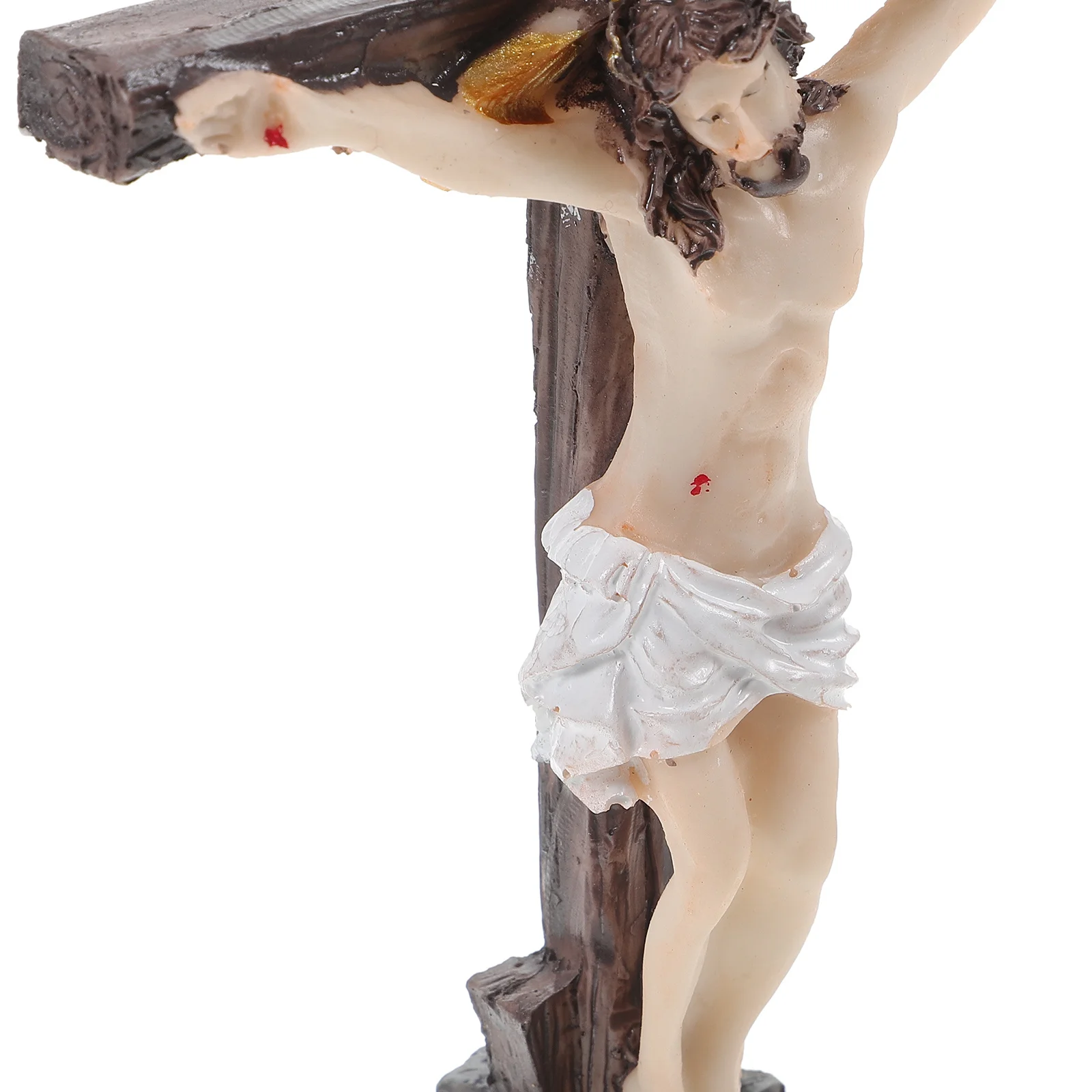 

2Pcs Jesus Carry Cross Statue Hand Painted Religious Sculpture for Home Office Decor Christmas Gift Catholic Wall Art