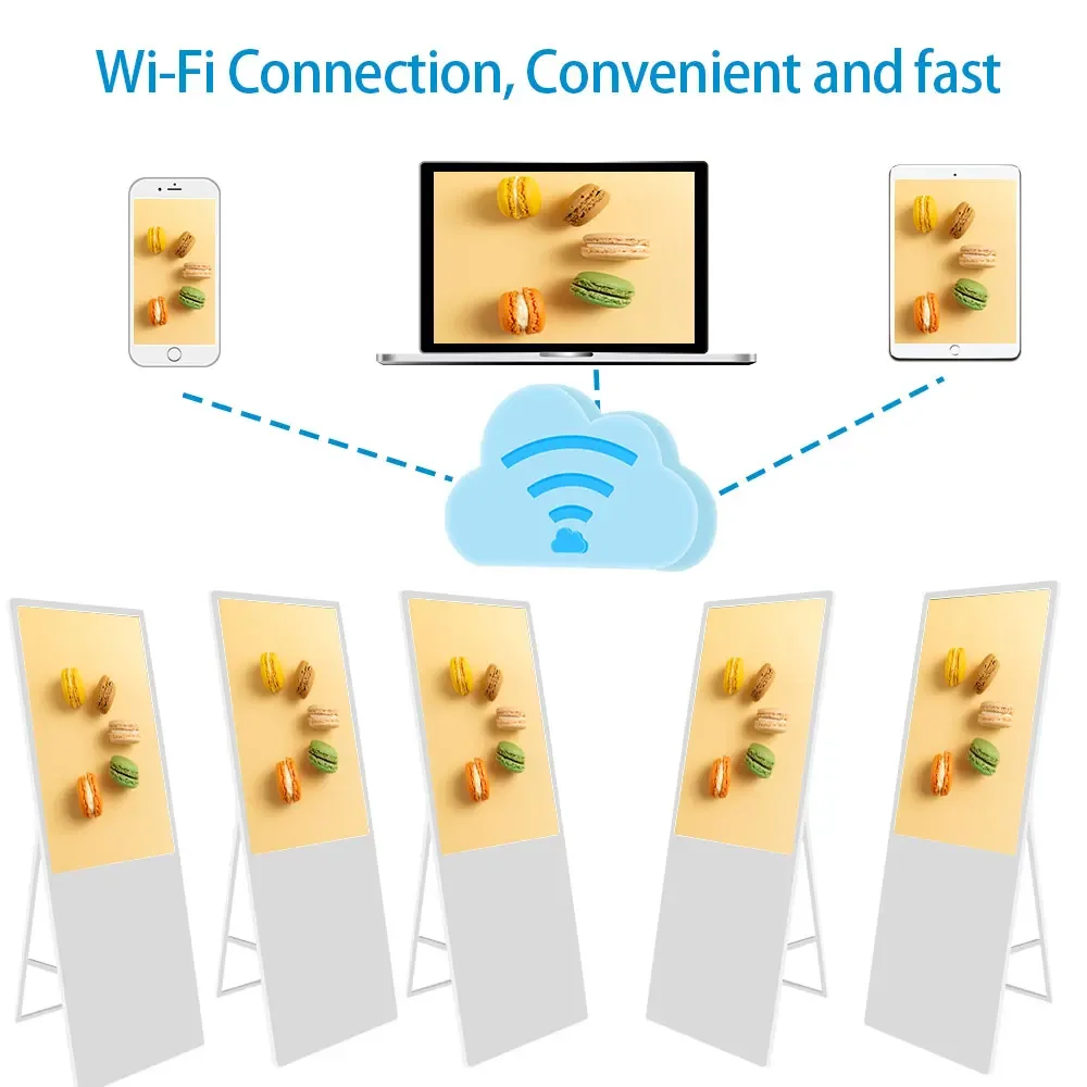VETO a Type Portable Digital Signage 32 43 49 55 بوصة داخلي HD LCD عرض الملصق الرقمي لمتجر البيع بالتجزئة