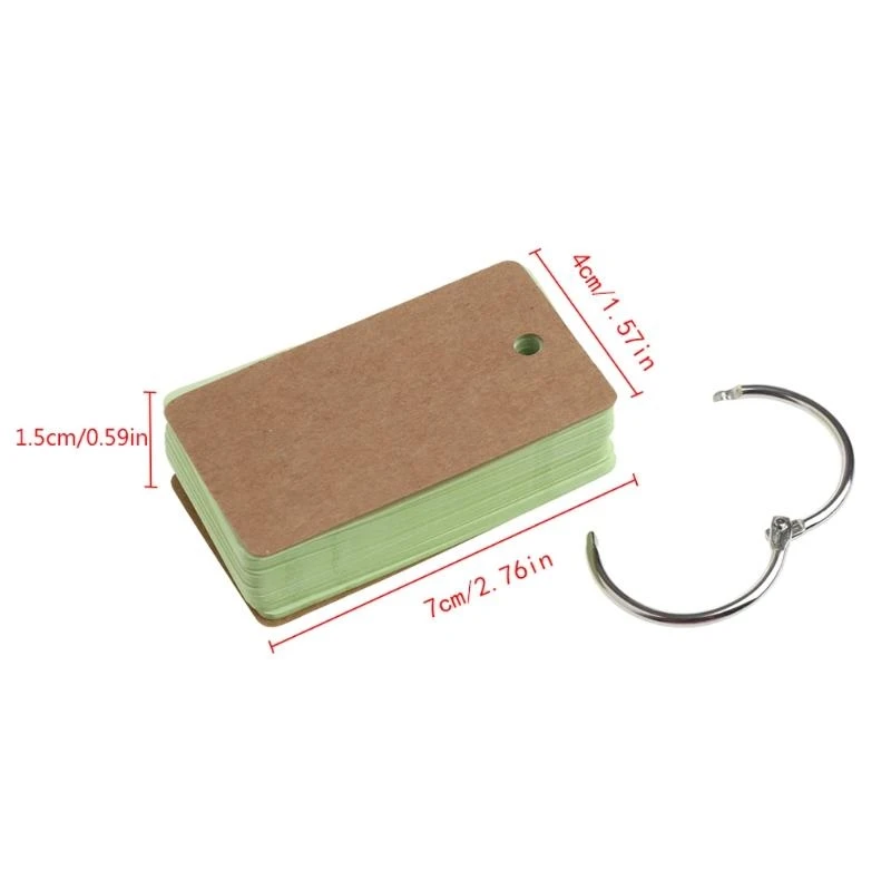 W89C Kraft Paper Binder Ring Easy Flash Card