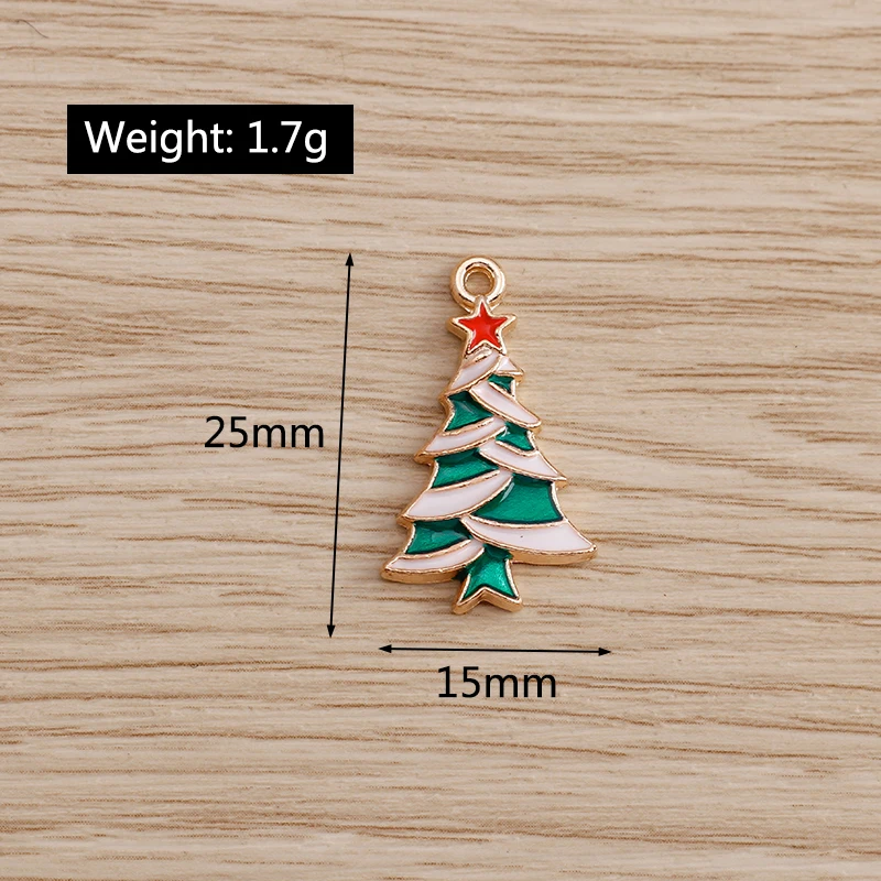 Tusember 20 Stück Emaille-Weihnachtsbaum-Anhänger für die Schmuckherstellung, fröhliche Neujahrs-Ohrringe, Halsketten, Armbänder, DIY-Geschenke – Detail 23