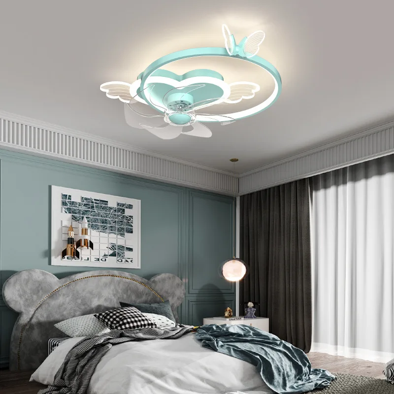 Lustre LED avec ventilateur pour chambre d'enfant, éclairage d'intérieur pour chambre à coucher, salle à manger, salon, cuisine, hôtel, Restaurant, café, Villa