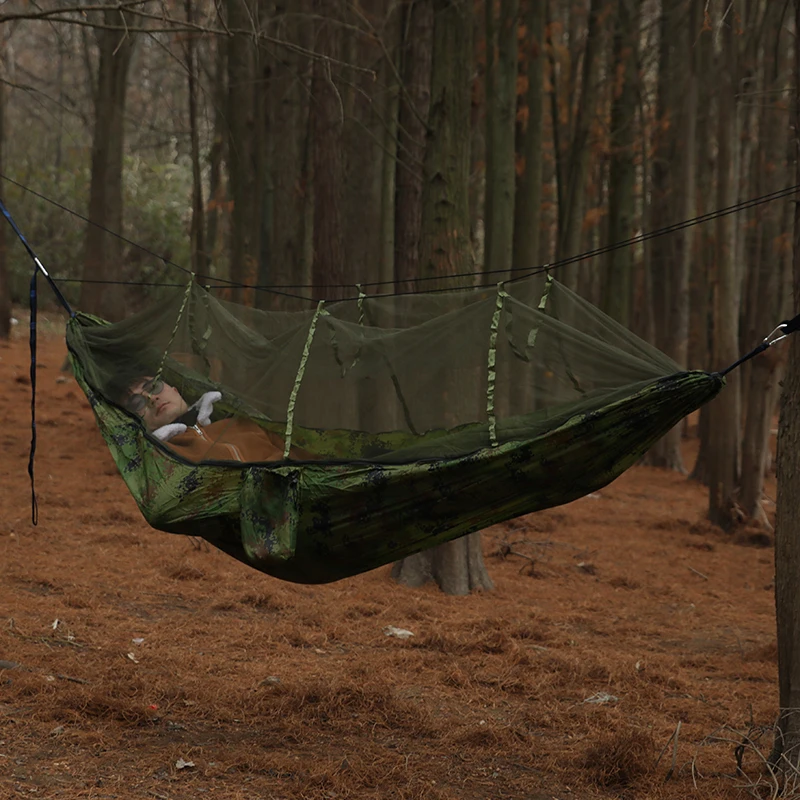 260 * 140cm high-quality wholesale portable 210 nylon outdoor mosquito net camping hammock