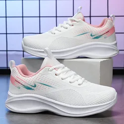 Zapatillas de deporte informales de malla transpirable para mujer, zapatos deportivos para correr, zapatillas antideslizantes de suela suave, tenis para mujer