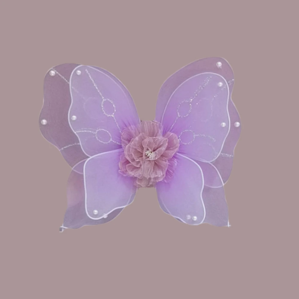 Alas De Encaje Bordado Para Niñas - Accesorios De Fotografía Con Varita - Correa Ajustable - Suaves Y Cómodas - Ideal Para Sesiones De Fotos Y Fiestas