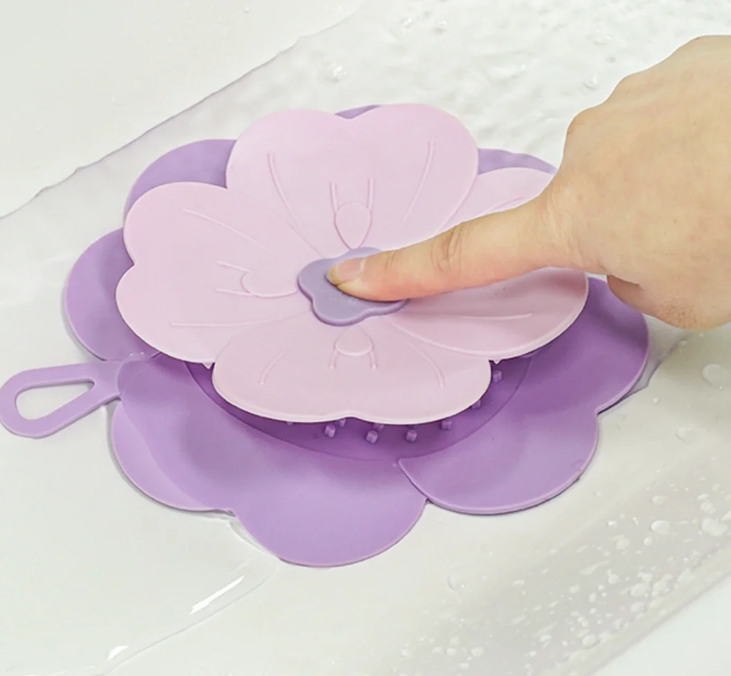 Cherry Blossom Floor Drain Deodorant Silicone Toilet Automatic Sealing Cover Toilet Insect-proof Sealing Sewer Special Artifact
