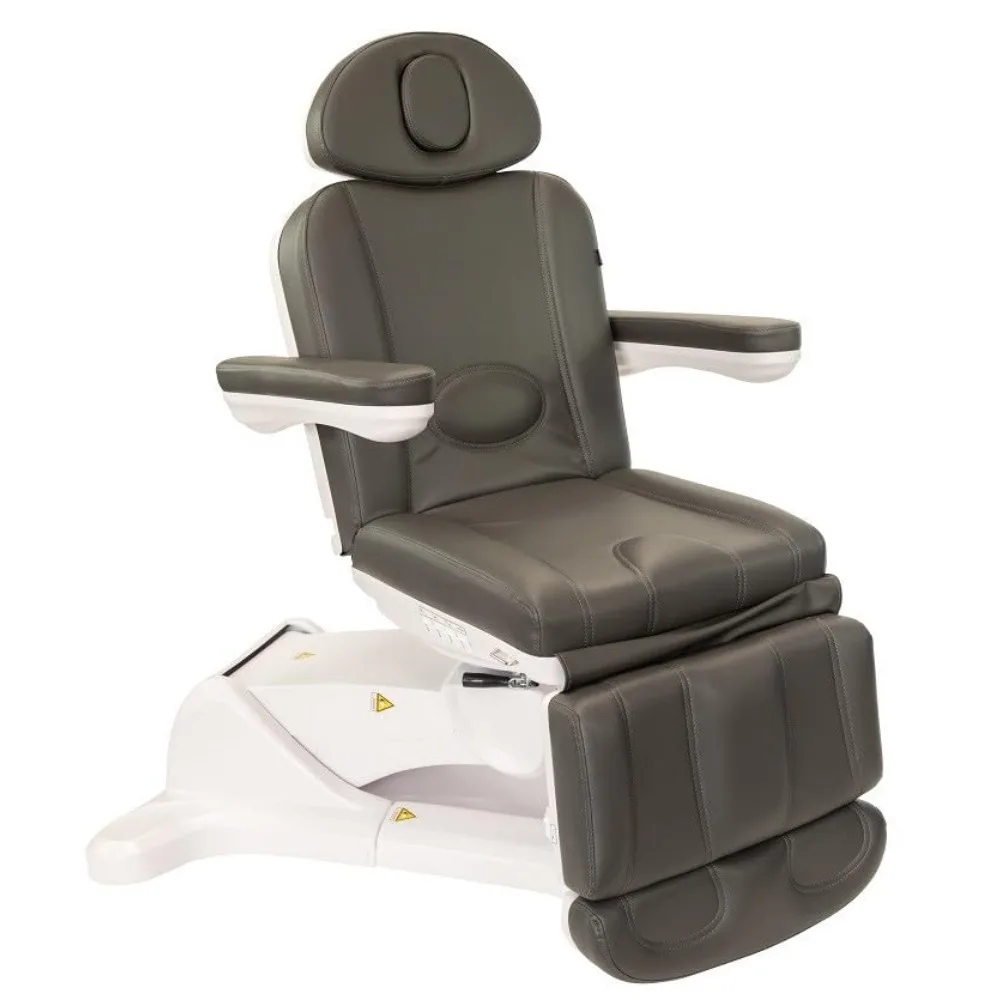 Medical Spa Facial Bed Exam Dermatology and Procedure Chair w Rotation - All Electric (Black)-Grey