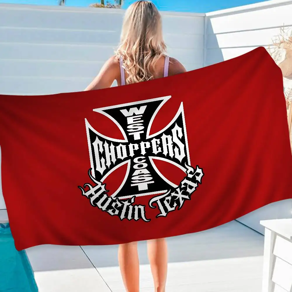 West Coast Choppers Microfiber Blanket Quick Drying Beach Towels Oversized Printing Super Absorbent Pool Towel Blanket