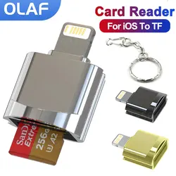 Olaf TF 카드 리더 미니 마이크로 SD 카드-조명 어댑터 외부 OTG 메모리 카드 리더 iPhone 14 13 Pro Max 용 고속