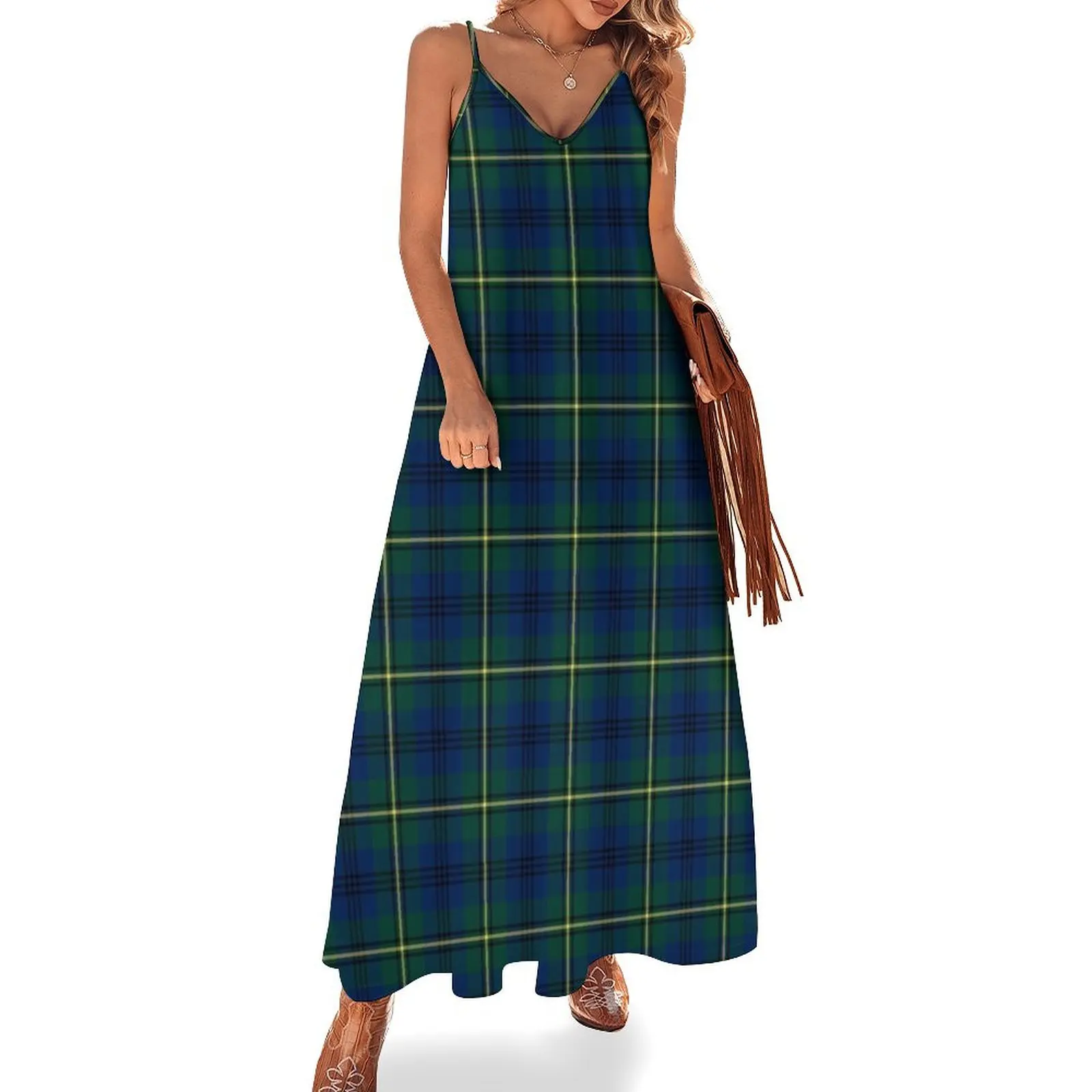 

Clan Johnstone Tartan Sleeveless Long Dress women's clothing trend 2025 Women dresses summer summer dress daily Dress