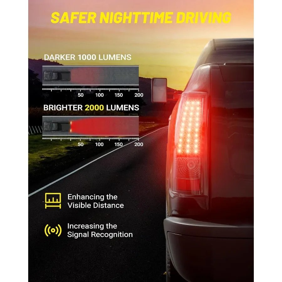 LED-achterlichten voor Chevrolet Silverado 19992002 en GMC Sierra Classic 1999-2007, gerookt lensontwerp met rode verlichting