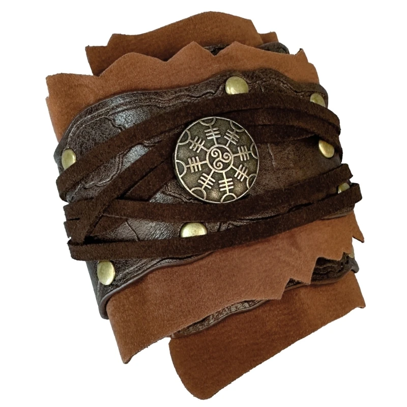 Armbands históricos 49MC Roleplay Brazo Gauntlets Protector brazo vintage con guardia brazo brújula para evento