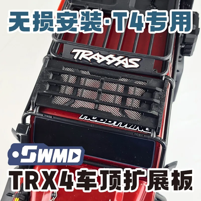 For Traxxas TRX-4 Land Rover Defender Roof Light Bar Mount Plate No-Drill Installation Body Protection Crawler Car Upgrade Part