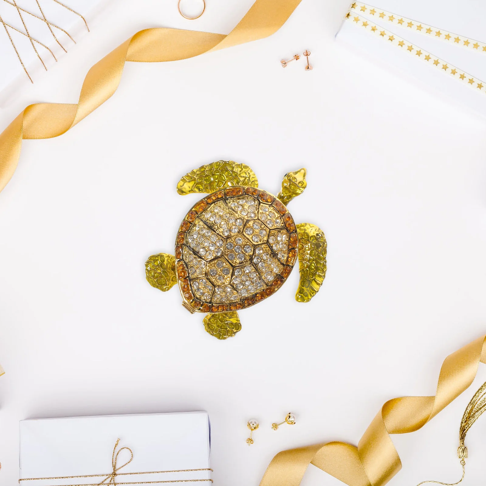 

Sea Turtle Jewelry Box Elegant Desktop Storage Container For Rings Necklaces Earrings Cosmetics Durable Home Accessory Display