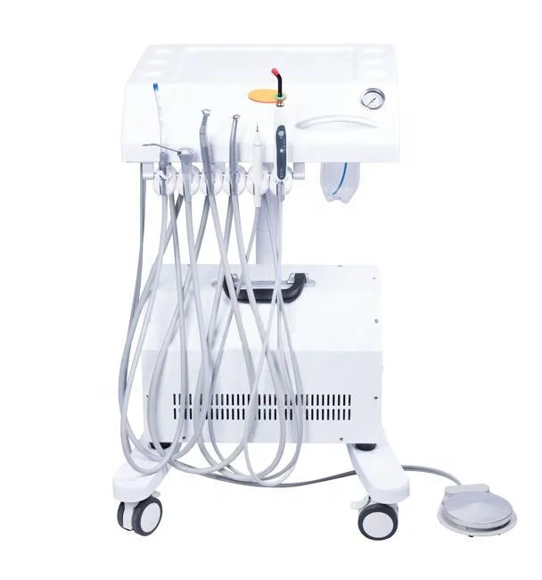 Medical Equipment Portable Dental Chair Unit With air Compressor / Mobile Dental Delivery Cart Unit System With LED Light Scaler