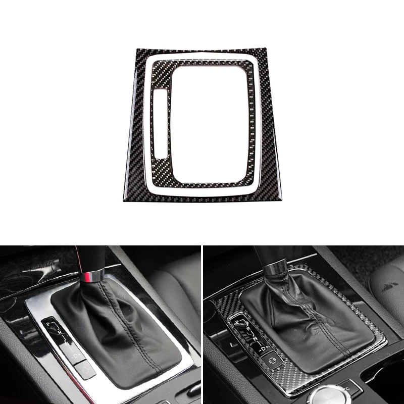 For Mercedes Benz C Class W204 2007 - 2010 2011 2012 2013 Car Carbon Fiber Center Gear Shift Panel Cigarette Lighter Cover Trim