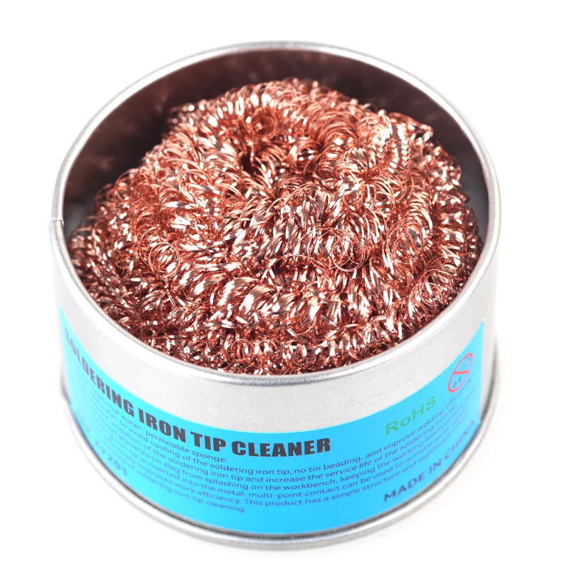 Desoldering Cleaning Ball Soldering Iron Mesh Filter Cleaning Nozzle Tip Copper Wire Cleaner Ball Metal Dross Box Clean Ball