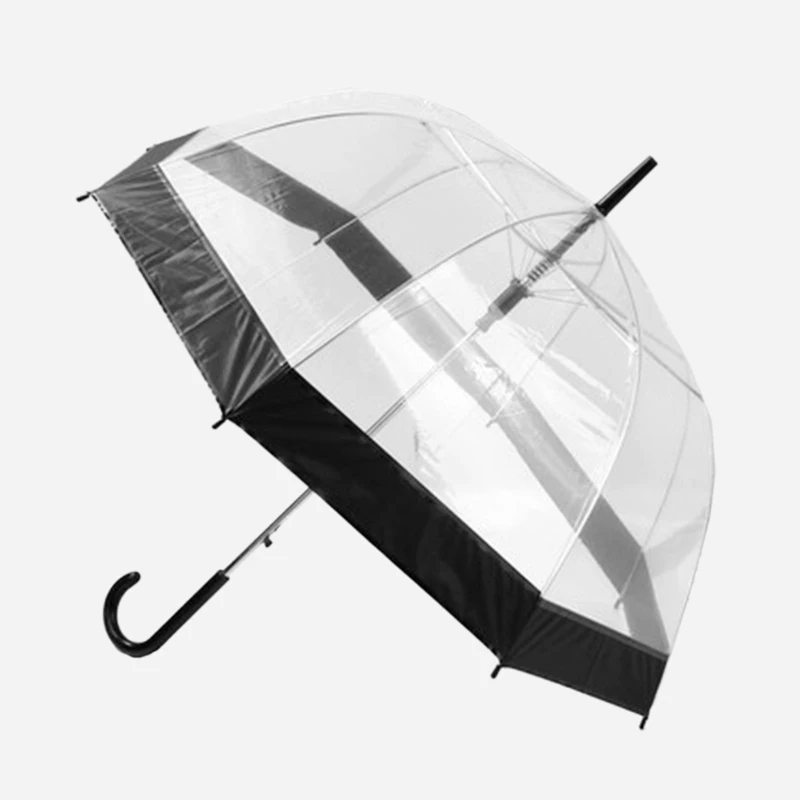 Transparent Long-handle Rain Umbrella Ultra Light Women Kids Female Umbrellas