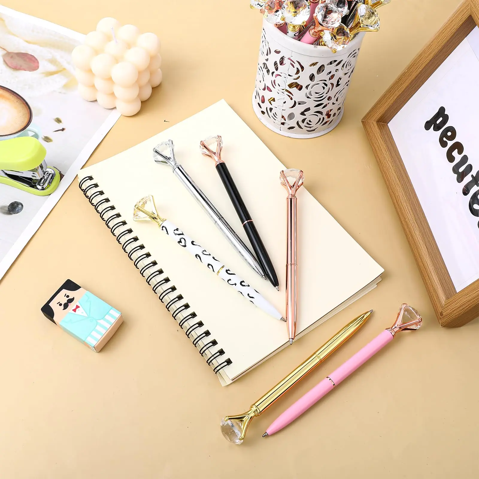 30 Pcs Big Crystal Diamond Ballpoint Pens Retractable Metal Crystal Pens for Women Wedding Bridal Shower Decor Gifts