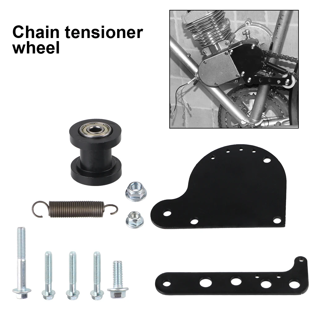 Spring Loaded Chain Tensioner Kit Fit 49cc 66cc 80cc 2 Stroke Engine Motorized Bicycle Black Eletric Bike Chain Tensioner