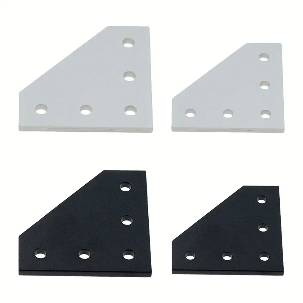 1PC 5 Hole Joint Board Plate Corner Bracket Connection Joint Strip 90 Degree For 3030 4040 Aluminum Profile Black Silver