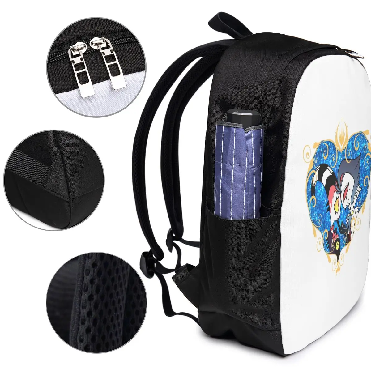 Helluva Boss Stolas And Blitzo Heart Frame Backpack Travel Notebook Bag Computer College Student School Bag Laptop Shoulder Bags view 4